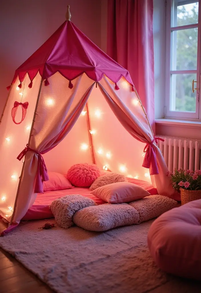 25 Barbie Bedroom Ideas for Kids That Are Pretty in Pink - 11. Barbie Play Tent