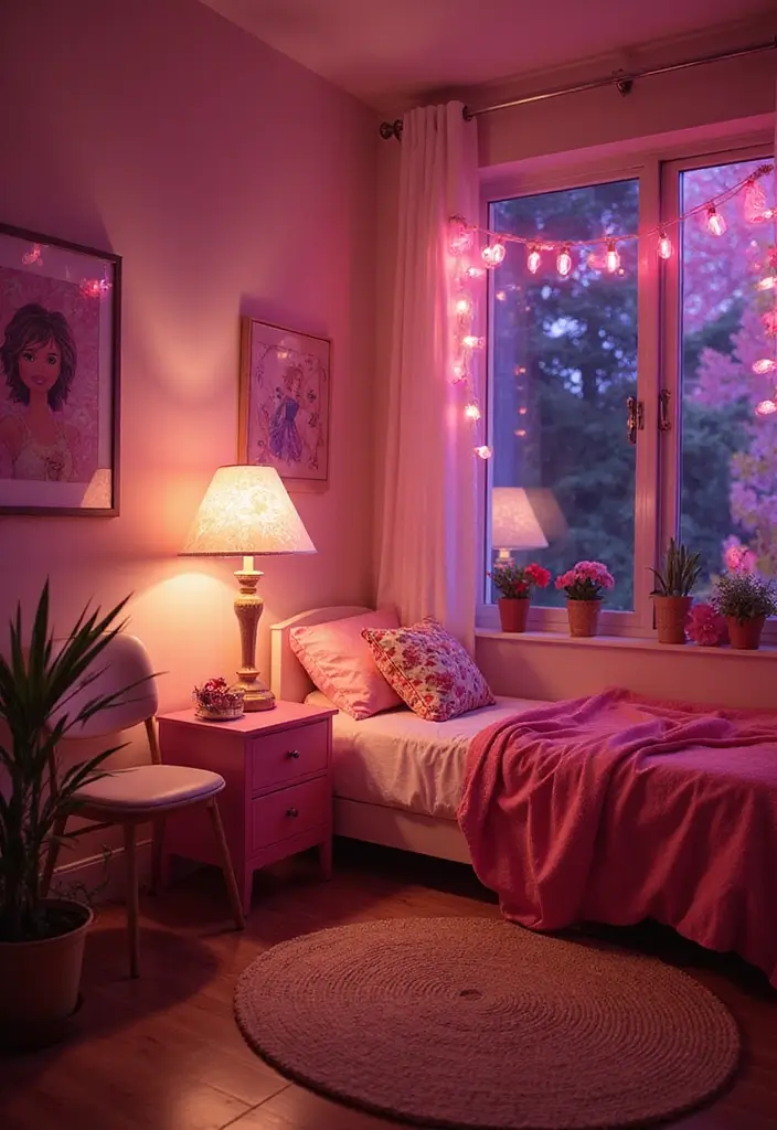 25 Barbie Bedroom Ideas for Kids That Are Pretty in Pink - 14. Barbie-themed Lighting