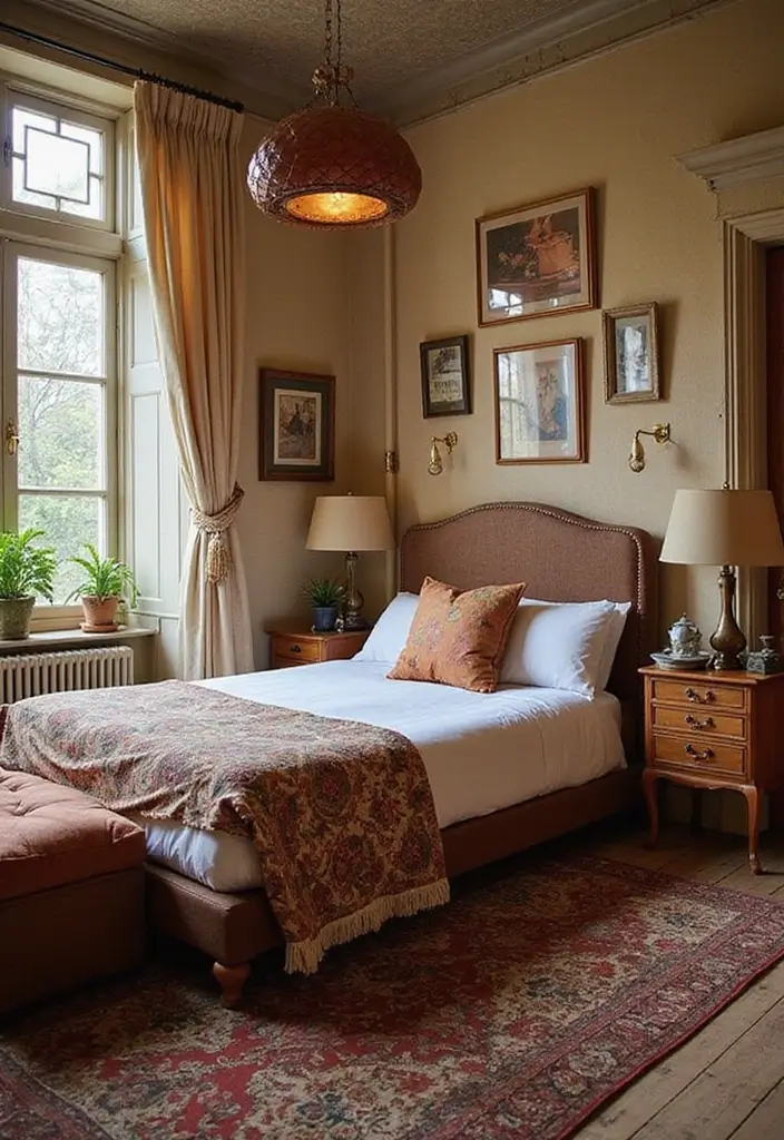 25 Bedroom Ideas with Brown Furniture That Feel Warm and Timeless - 13. Eclectic Brown Furniture Mix