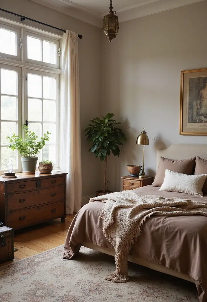 25 Bedroom Ideas with Brown Furniture That Feel Warm and Timeless - 22. Unique Brown Furniture Finds