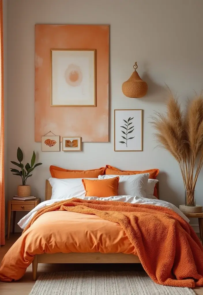 25 Burnt Orange Bedroom Ideas That Feel Warm and Trendy - 20. Unique DIY Projects