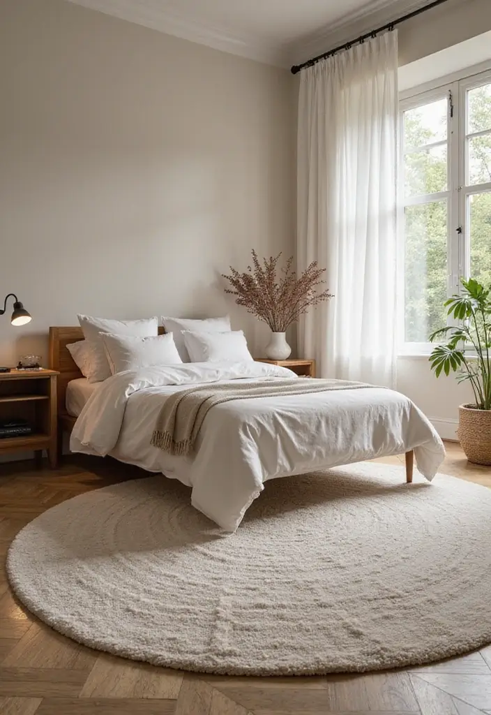 25 Cottage Core Bedroom Ideas That Bring Whimsical Charm Home - 15. Soft Textured Rugs