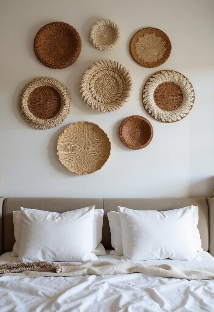 25 Cottage Core Bedroom Ideas That Bring Whimsical Charm Home - 18. Woven Wall Hangings