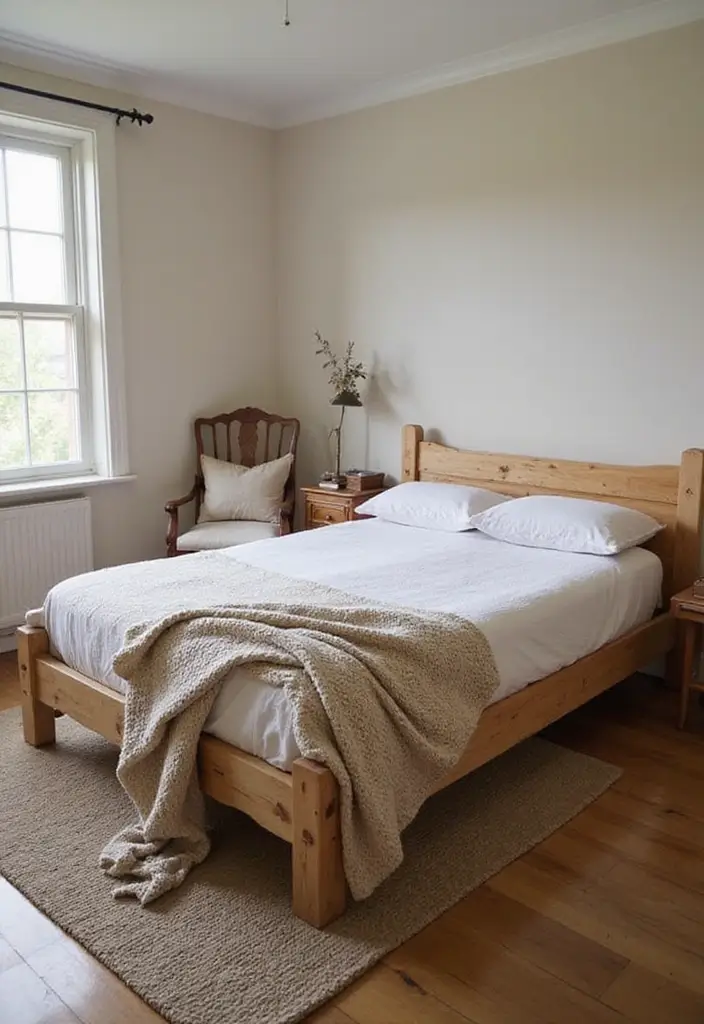 25 Cottage Core Bedroom Ideas That Bring Whimsical Charm Home - 2. Rustic Wooden Furniture