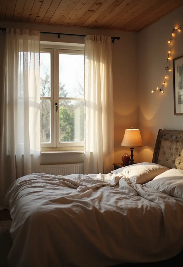 25 Cottage Core Bedroom Ideas That Bring Whimsical Charm Home - 6. Soft, Natural Lighting