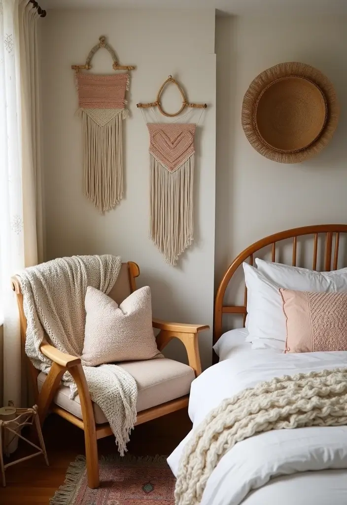 25 Cottage Core Bedroom Ideas That Bring Whimsical Charm Home - 9. Handmade Textiles