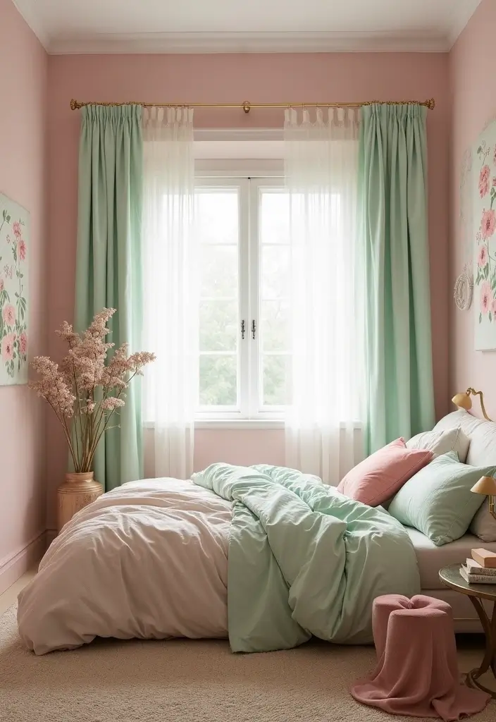 25 Grown Women Bedroom Ideas That Balance Comfort & Confidence - 3. Feminine Touches with Pastel Accents