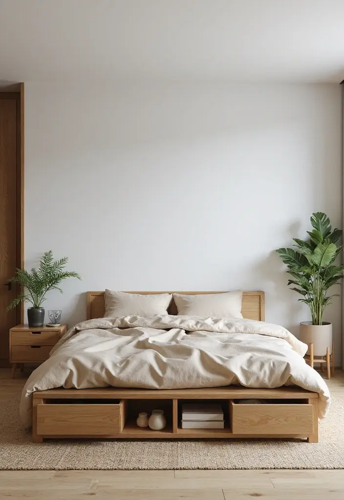 25 Low Bed Ideas for a Cozy Bedroom That Feel Zen & Grounded - 1. Platform Perfection