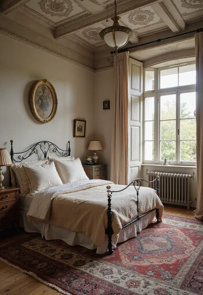 25 Low Bed Ideas for a Cozy Bedroom That Feel Zen & Grounded - 18. Vintage Low Bed