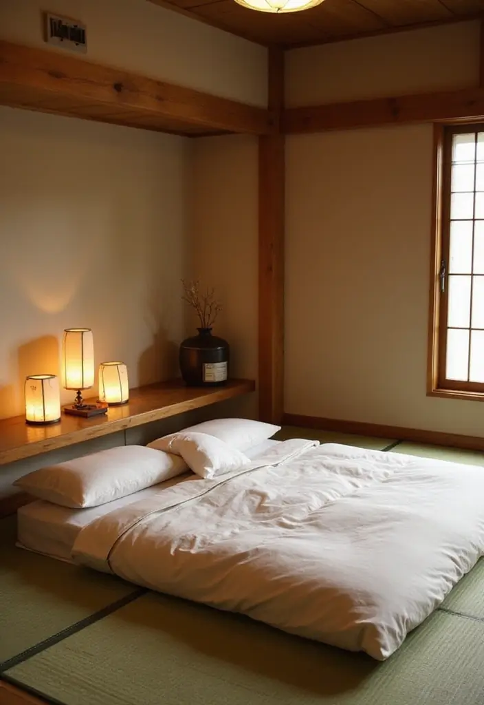 25 Low Bed Ideas for a Cozy Bedroom That Feel Zen & Grounded - 2. Japanese Futon Style