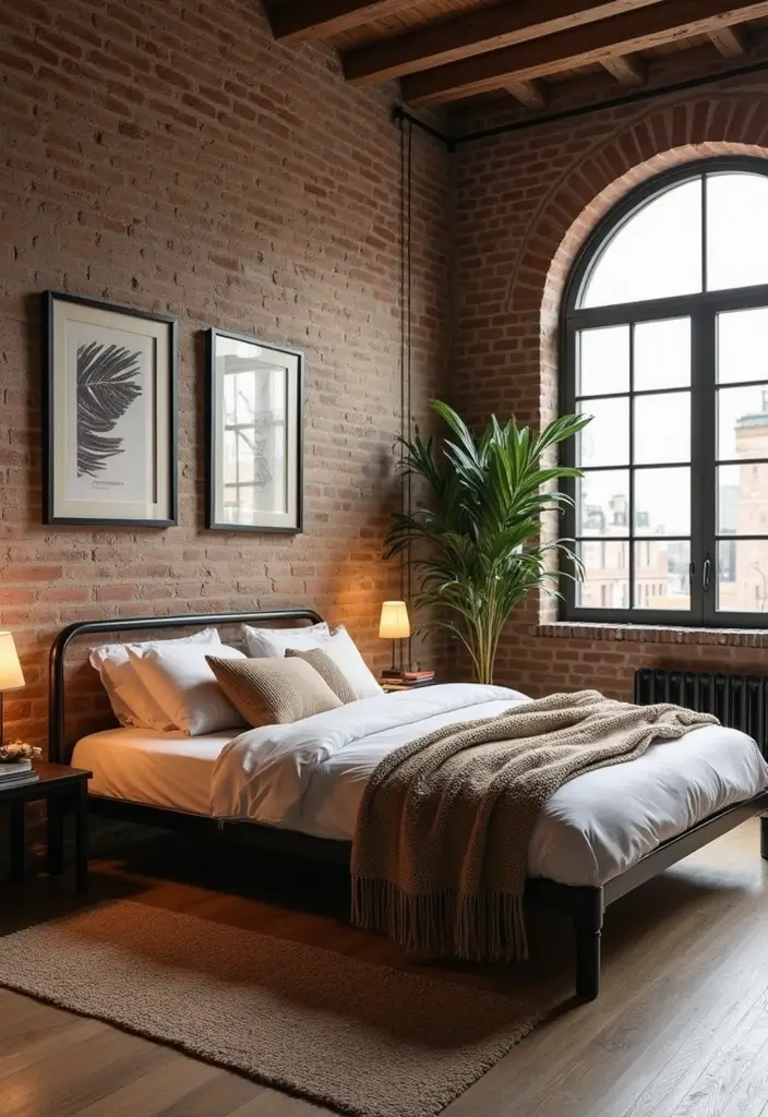 25 Low Bed Ideas for a Cozy Bedroom That Feel Zen & Grounded - 7. Modern Industrial Style