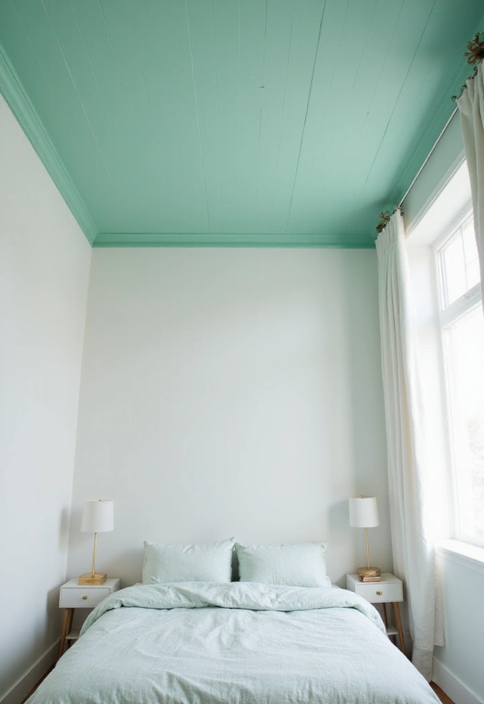 25 Mint Green Bedroom Ideas That Feel Cool & Refreshing - 11. Mint Green Ceiling