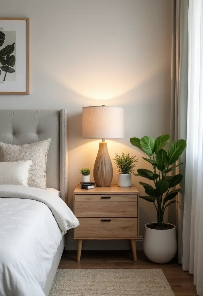 25 Small Primary Bedroom Ideas That Feel Calm & Luxurious - 12. Functional Nightstands