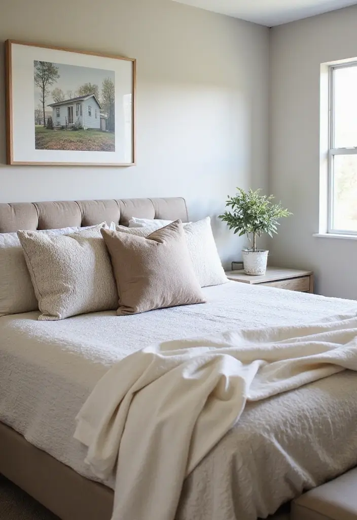 25 Small Primary Bedroom Ideas That Feel Calm & Luxurious - 25. Seasonal Decor Switch-ups