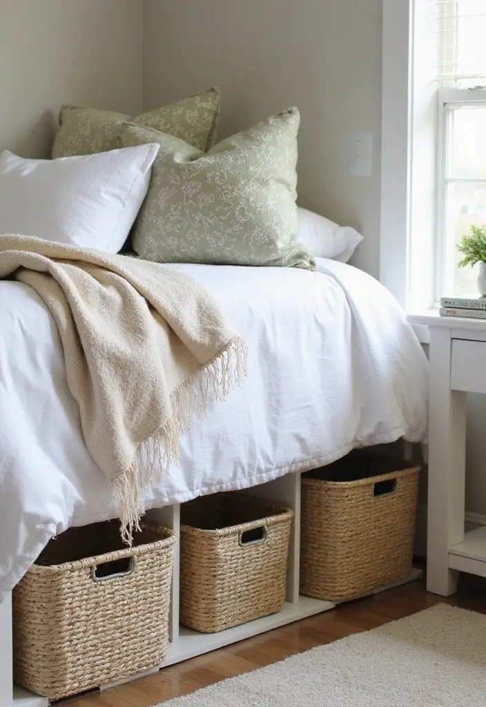 25 Small Primary Bedroom Ideas That Feel Calm & Luxurious - 7. Under-Bed Storage Solutions