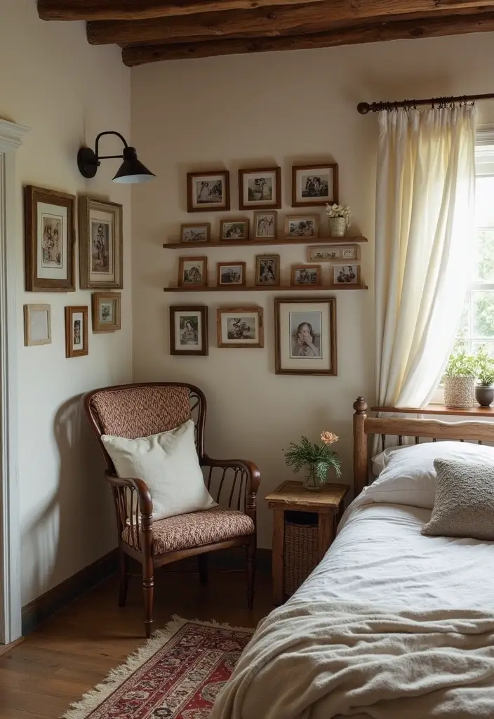 26 Country Style Bedroom Ideas That Feel Warm and Inviting - 16. Personal Touches
