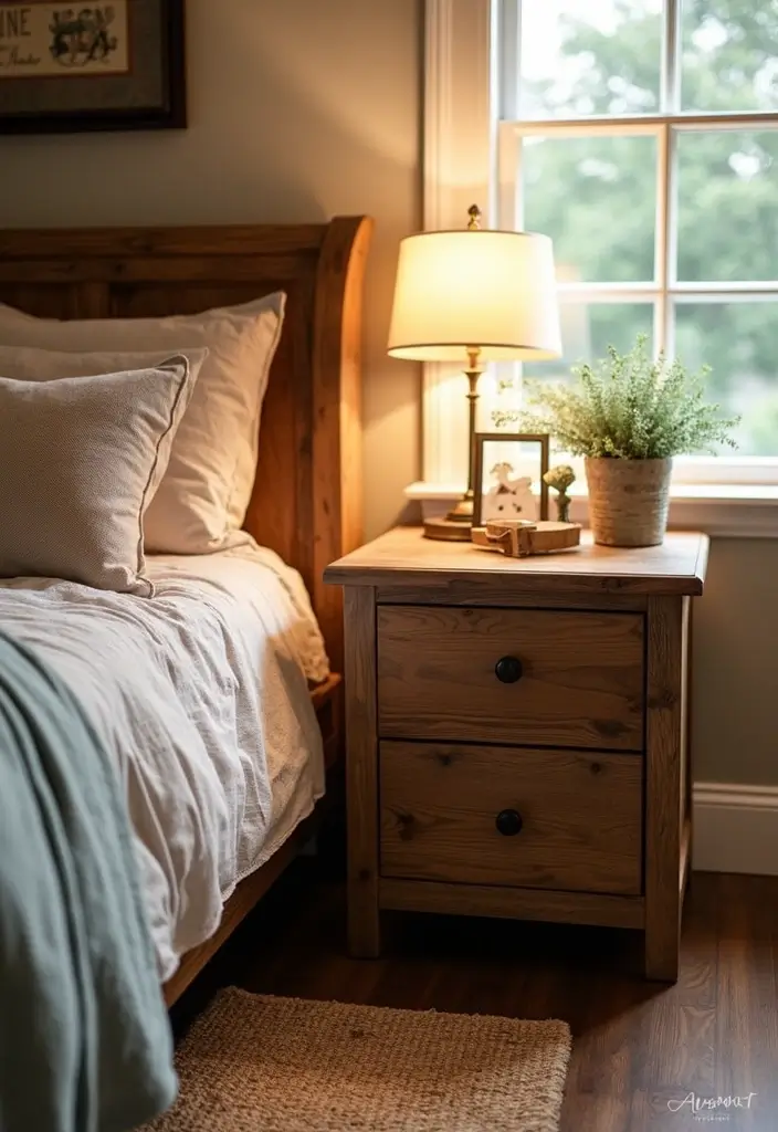 26 Country Style Bedroom Ideas That Feel Warm and Inviting - 19. Charming Bedside Tables