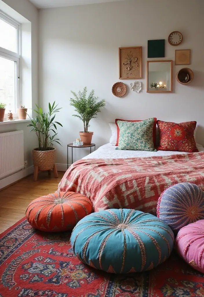 26 Girls Bedroom Ideas for Small Rooms That Are Sweet & Space-Savvy - 13. Fun Poufs & Floor Cushions