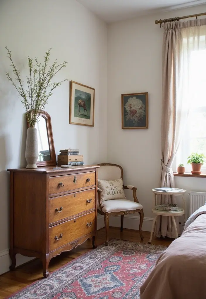 26 Girls Bedroom Ideas for Small Rooms That Are Sweet & Space-Savvy - 17. Vintage Furniture Finds