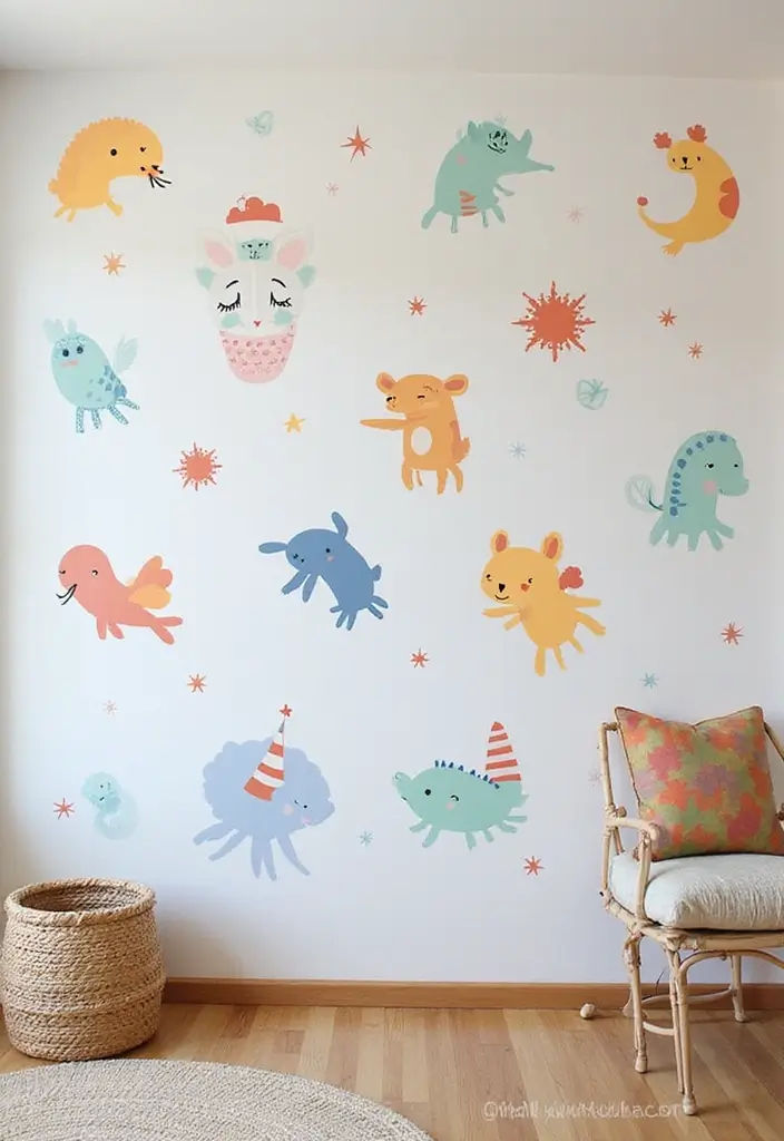 26 Girls Bedroom Ideas for Small Rooms That Are Sweet & Space-Savvy - 18. Playful Wall Decals