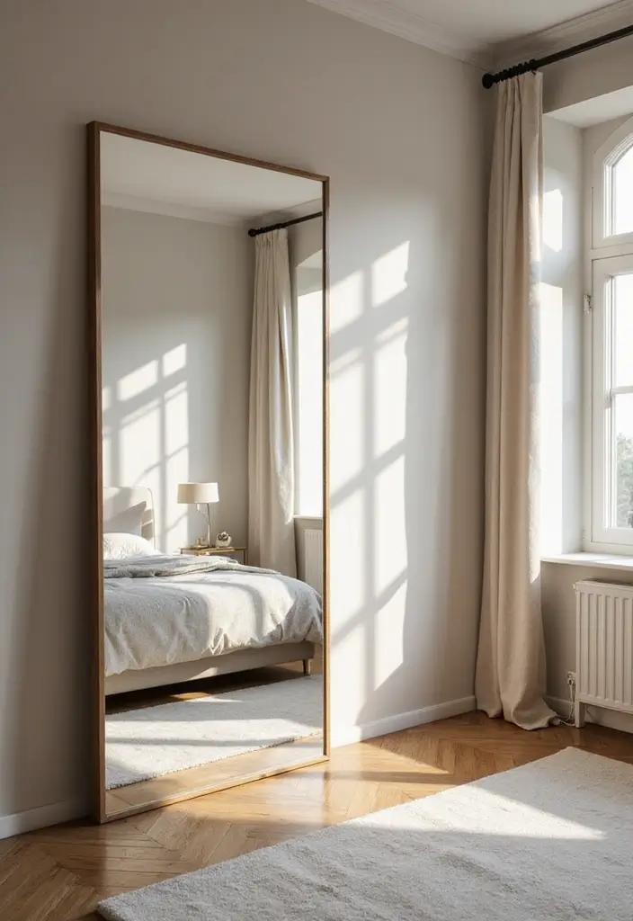26 Ingenious Mezzanine Bedroom Small Loft Ideas - 15. Use Mirrors to Enhance Light