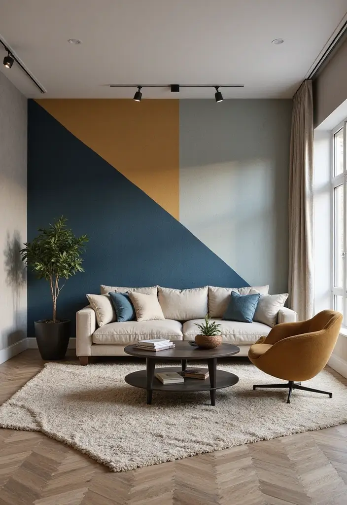 27 One Bedroom Apartment Ideas That Feel Spacious & Modern - 16. Bold Accent Walls