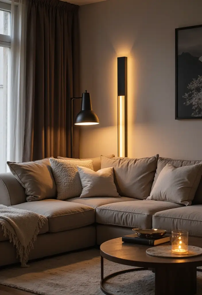 27 One Bedroom Apartment Ideas That Feel Spacious & Modern - 24. Wall-mounted Lighting