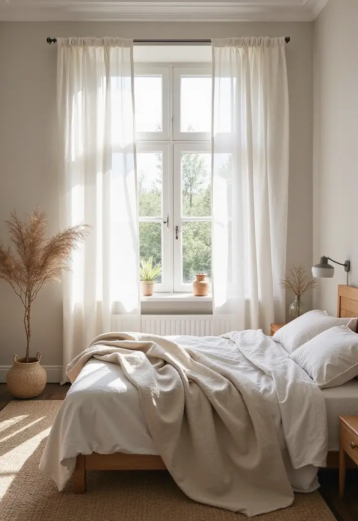 28 Minimalist Bedroom Decor Ideas That Feel Calm and Clutter-Free - 3. Eco-Friendly Fabrics