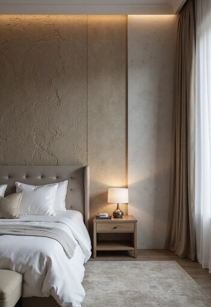28 Modern Bedroom Interior Design Ideas That Feel Luxe & Serene - 10. Textured Walls