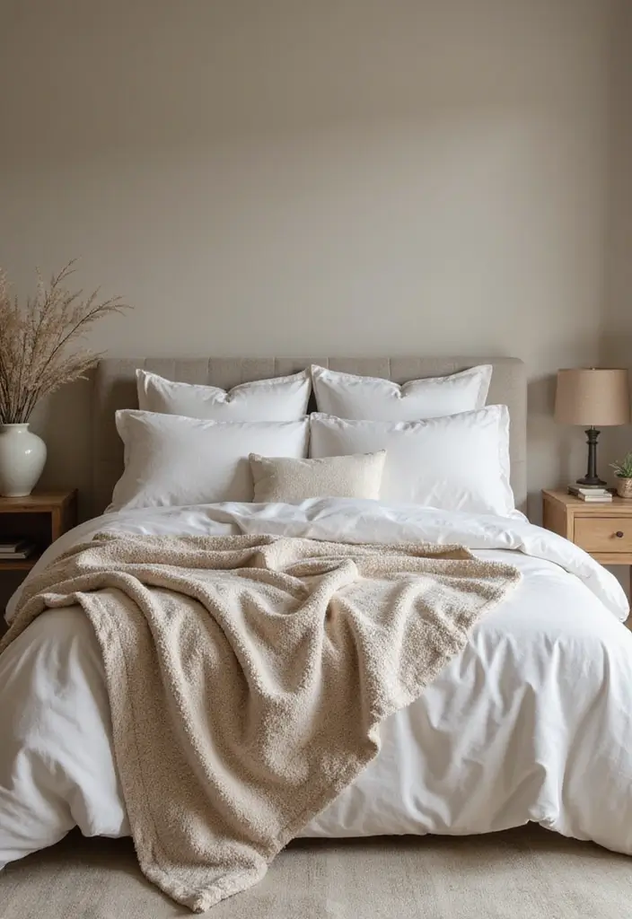 28 Modern Bedroom Interior Design Ideas That Feel Luxe & Serene - 24. Soft Textiles