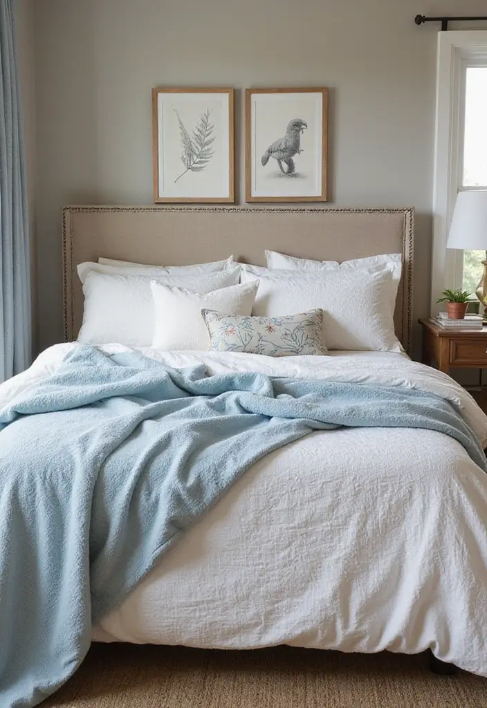 29 Apartment Bedroom Decor Ideas That Feel Cozy and Chic - 26. Personalized Bedding