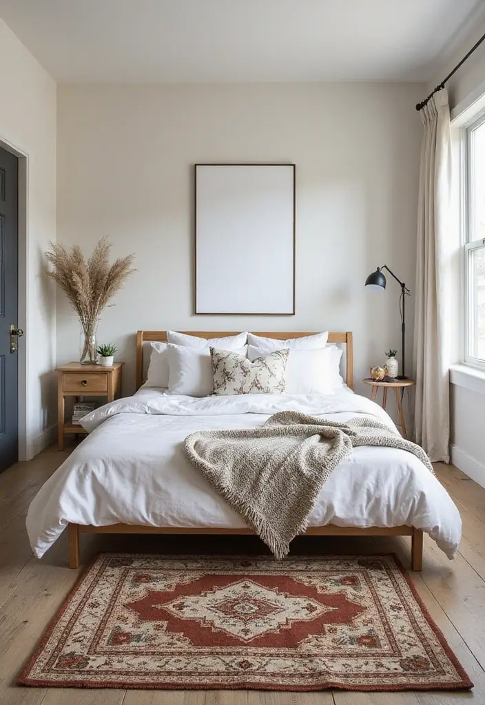 29 Apartment Bedroom Decor Ideas That Feel Cozy and Chic - 28. Create Zones with Rugs