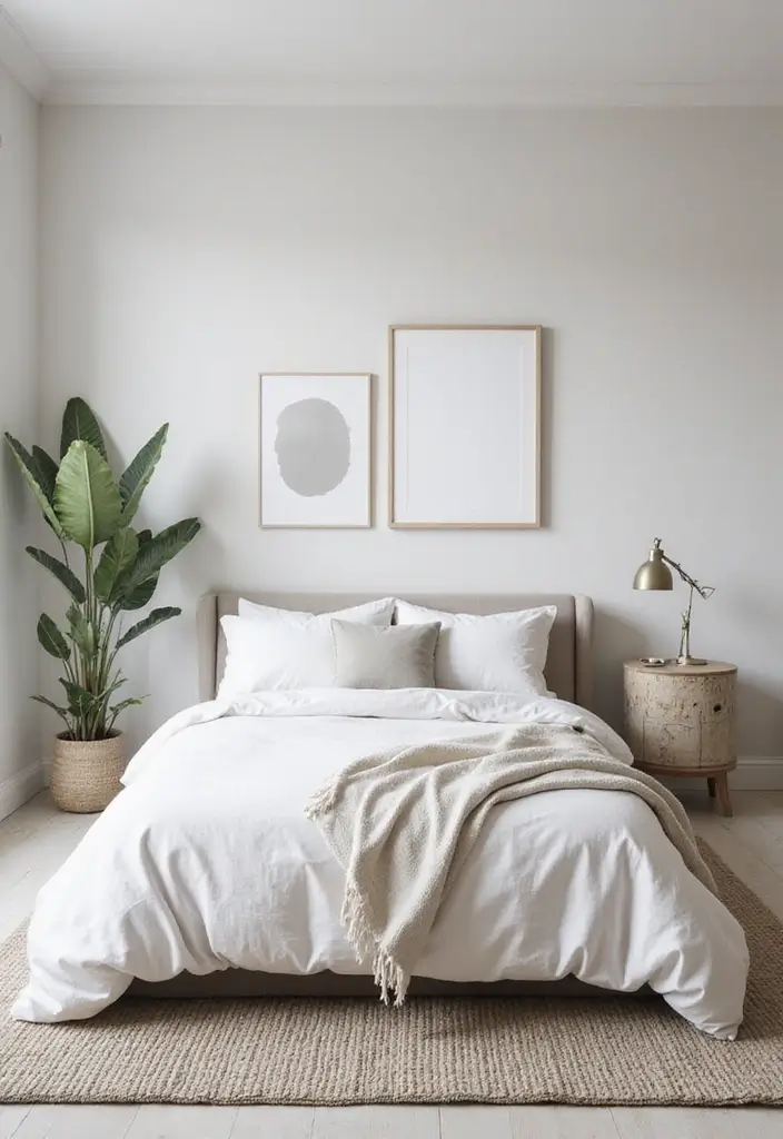 29 Apartment Bedroom Decor Ideas That Feel Cozy and Chic - 29. Embrace the Minimalist Art