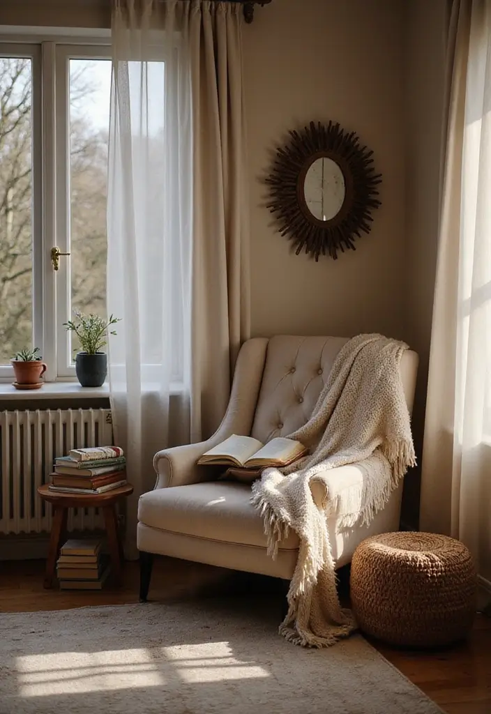 29 Romantic Bedroom Ideas for Him's Birthday That Feel Personal & Cozy - 11. Intimate Reading Nook