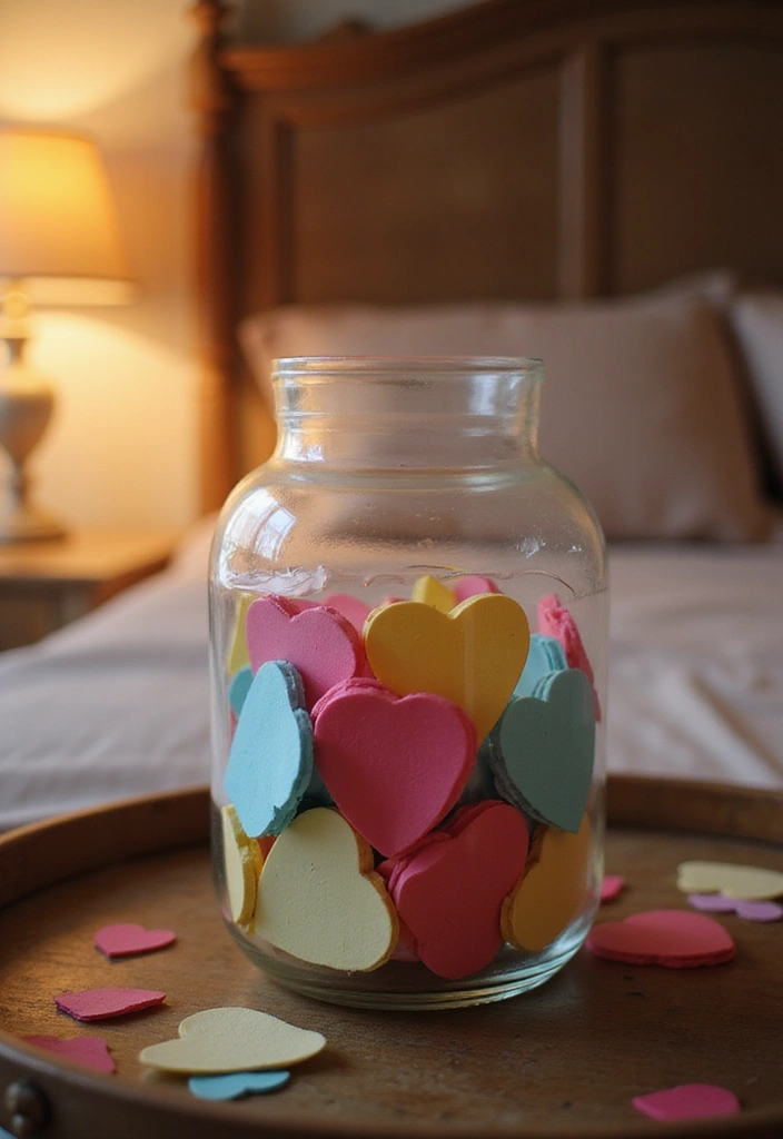 29 Romantic Bedroom Ideas for Him's Birthday That Feel Personal & Cozy - 13. Love Notes Jar