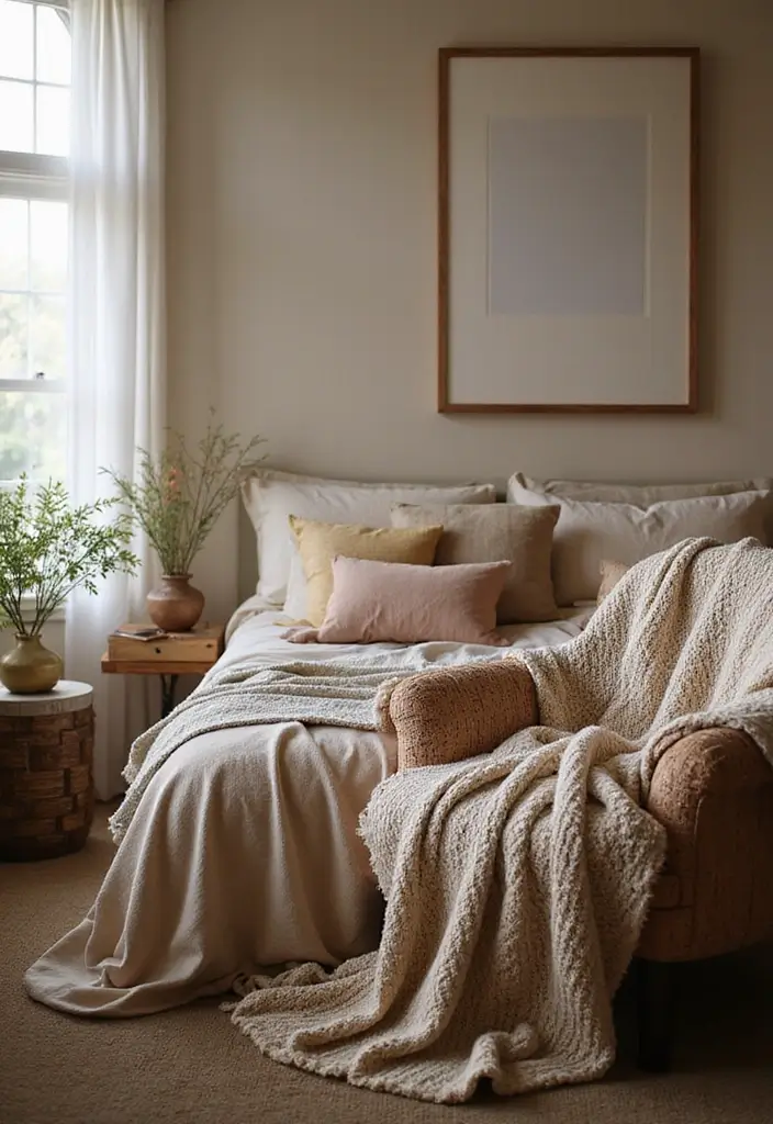 29 Romantic Bedroom Ideas for Him's Birthday That Feel Personal & Cozy - 22. Cozy Throws and Blankets