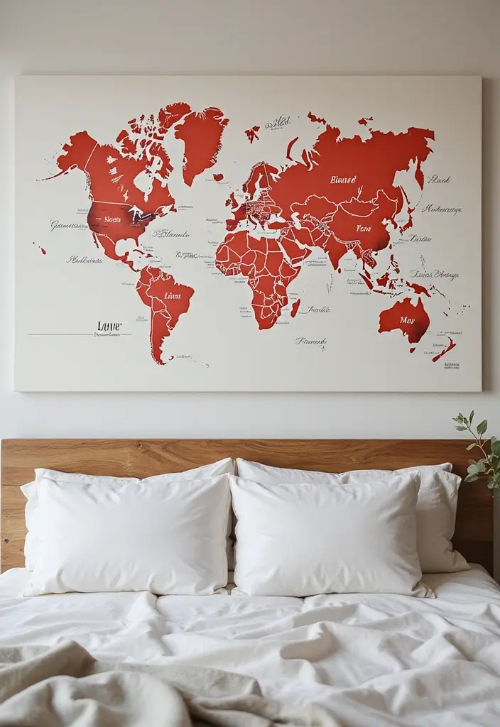 29 Romantic Bedroom Ideas for Him's Birthday That Feel Personal & Cozy - 28. Interactive Love Map