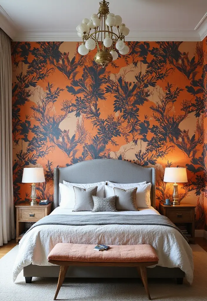 30 Bedroom Ideas for Black Women That Feel Bold, Beautiful & Empowering - 15. Bold Wallpaper