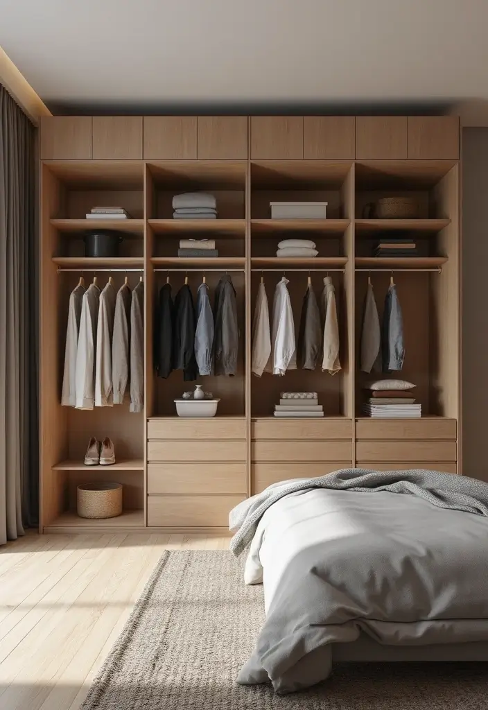 30 Bedroom Wardrobe Design Ideas That Maximize Space Beautifully - 22. Floating Wardrobe Designs