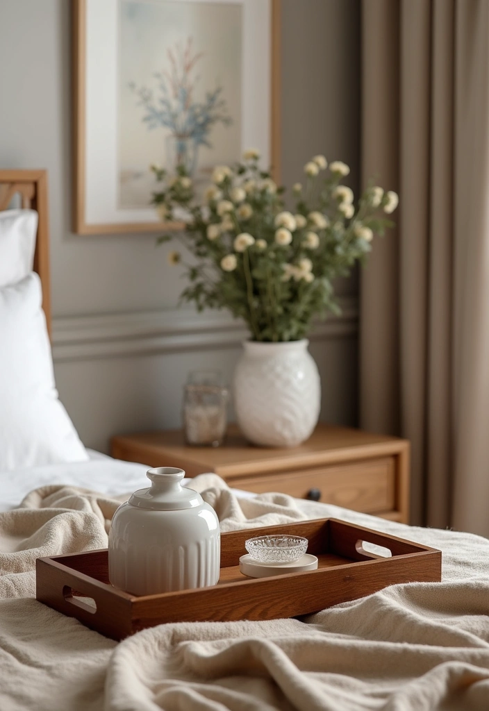 30 Cherry Wood Bedroom Decor Ideas That Feel Rich and Cozy - 14. Cherry Wood Bedside Trays