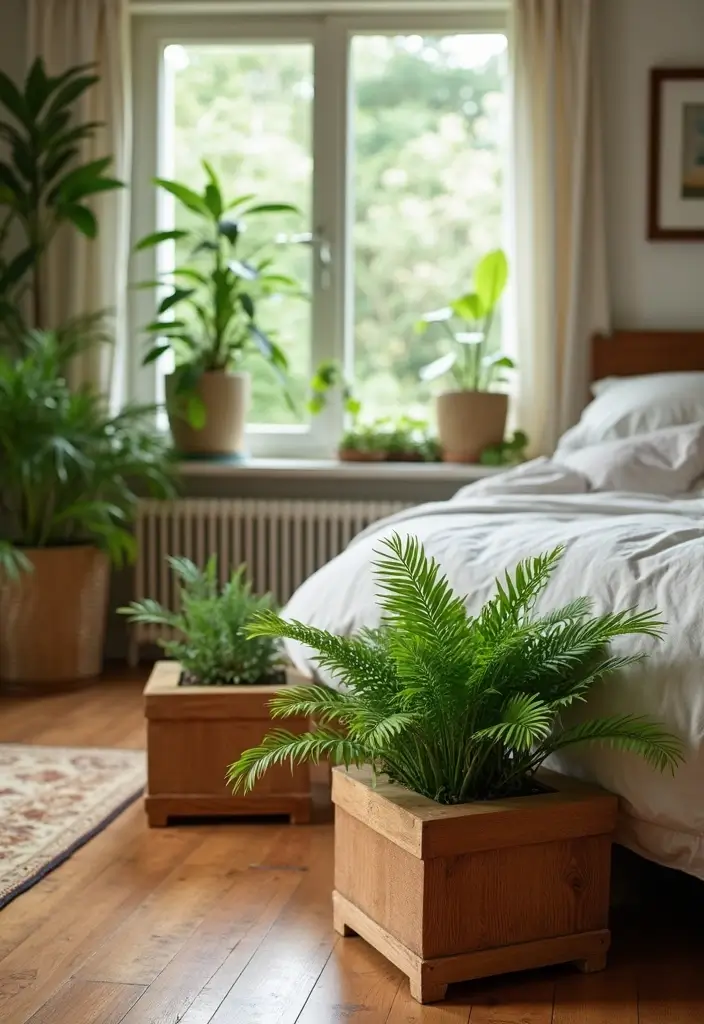 30 Cherry Wood Bedroom Decor Ideas That Feel Rich and Cozy - 27. Cherry Wood Planters