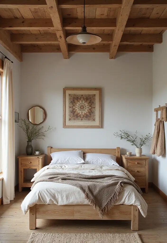 30 Cozy Boho Bedroom Ideas That Feel Dreamy and Relaxed - 10. Natural Wood Elements