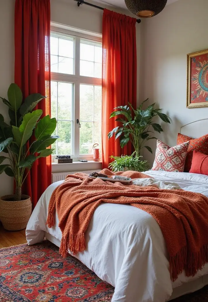 30 Cozy Boho Bedroom Ideas That Feel Dreamy and Relaxed - 20. Bohemian Color Accents