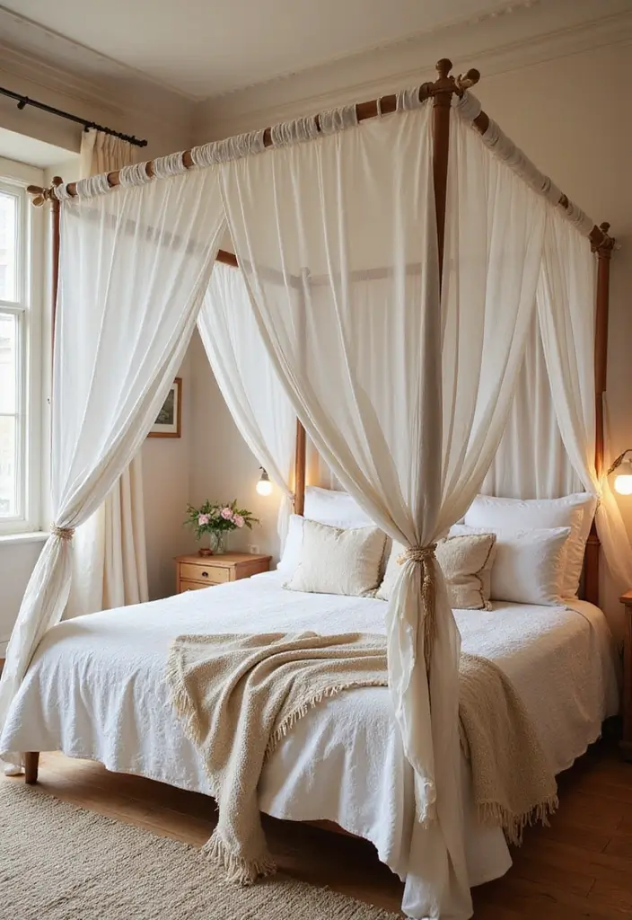 30 Cozy Boho Bedroom Ideas That Feel Dreamy and Relaxed - 21. Cozy Bed Canopies