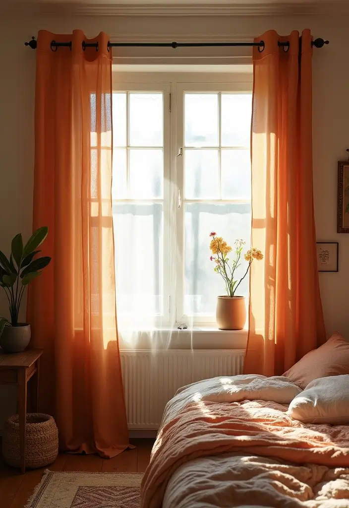 30 Cozy Boho Bedroom Ideas That Feel Dreamy and Relaxed - 26. Refreshing Airflow with Curtains