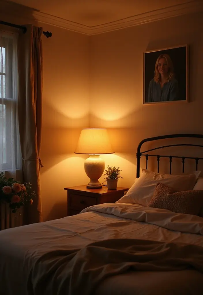 30 Dark Green Bedroom Ideas That Feel Cozy, Calm & Luxurious - 7. Cozy Layered Lighting