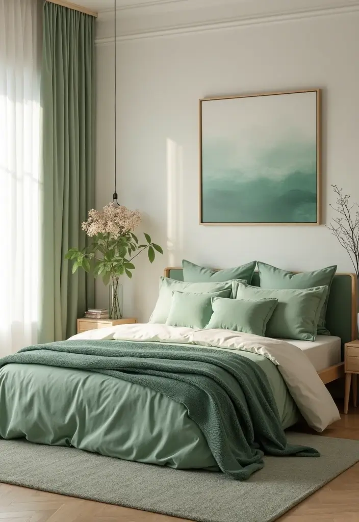30 Forest Green Bedroom Ideas That Bring Nature Indoors - 11. Calming Color Palettes
