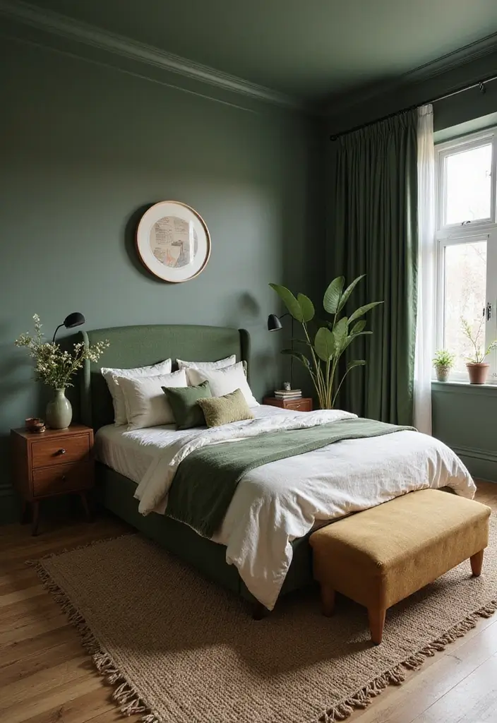 30 Forest Green Bedroom Ideas That Bring Nature Indoors - 17. Earthy Color Combinations