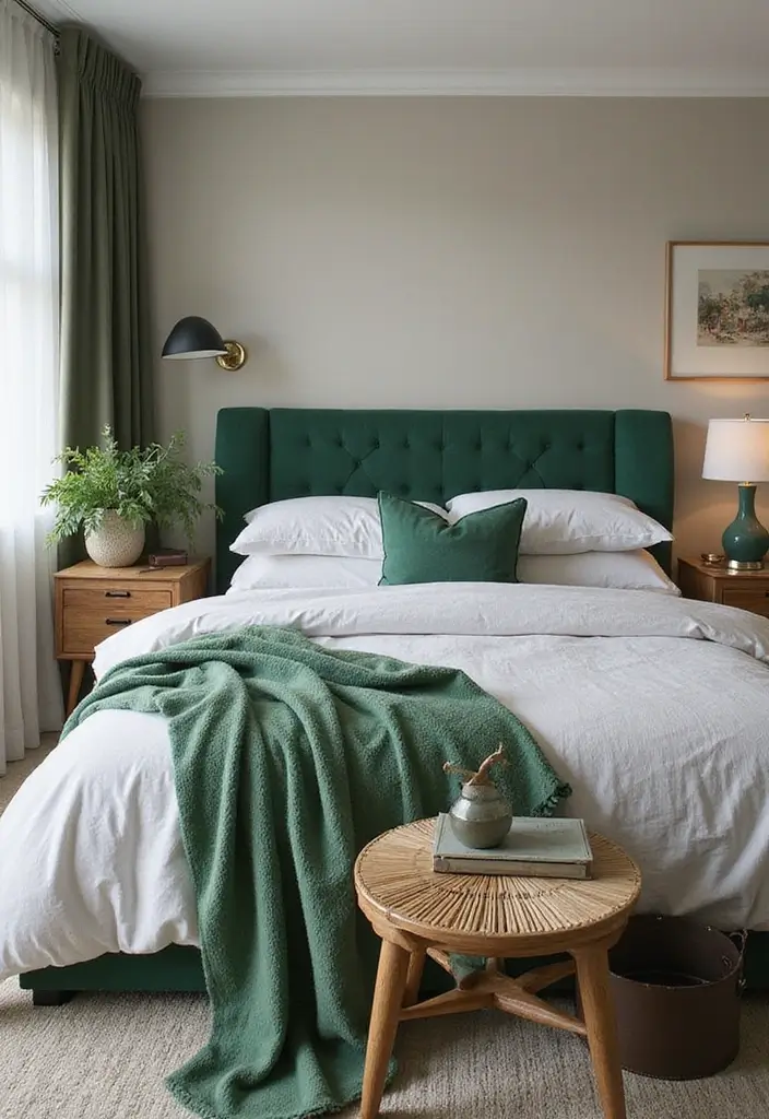 30 Forest Green Bedroom Ideas That Bring Nature Indoors - 22. Decor with a Purpose