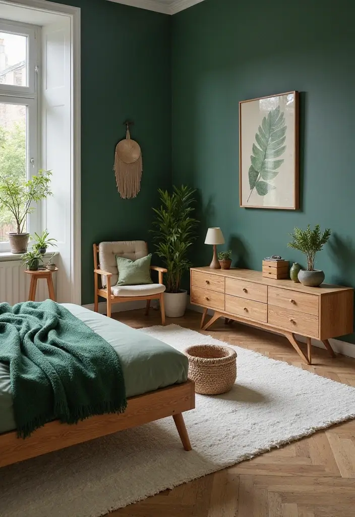 30 Forest Green Bedroom Ideas That Bring Nature Indoors - 3. Eco-Friendly Furniture Choices